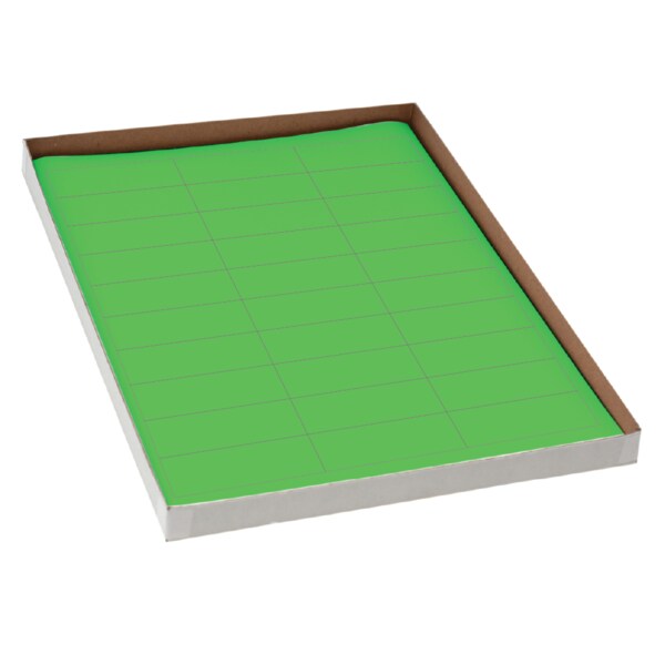 Laser Sheet Labels 1" x 2-5/8" Flr Green